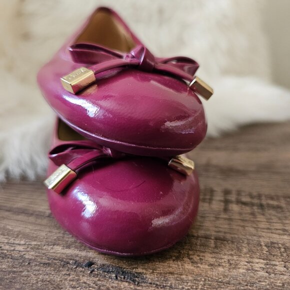 Coach Dotty Leather Ballet Flats, in Glosssy Magenta/Pink 6 B - Picture 7 of 8